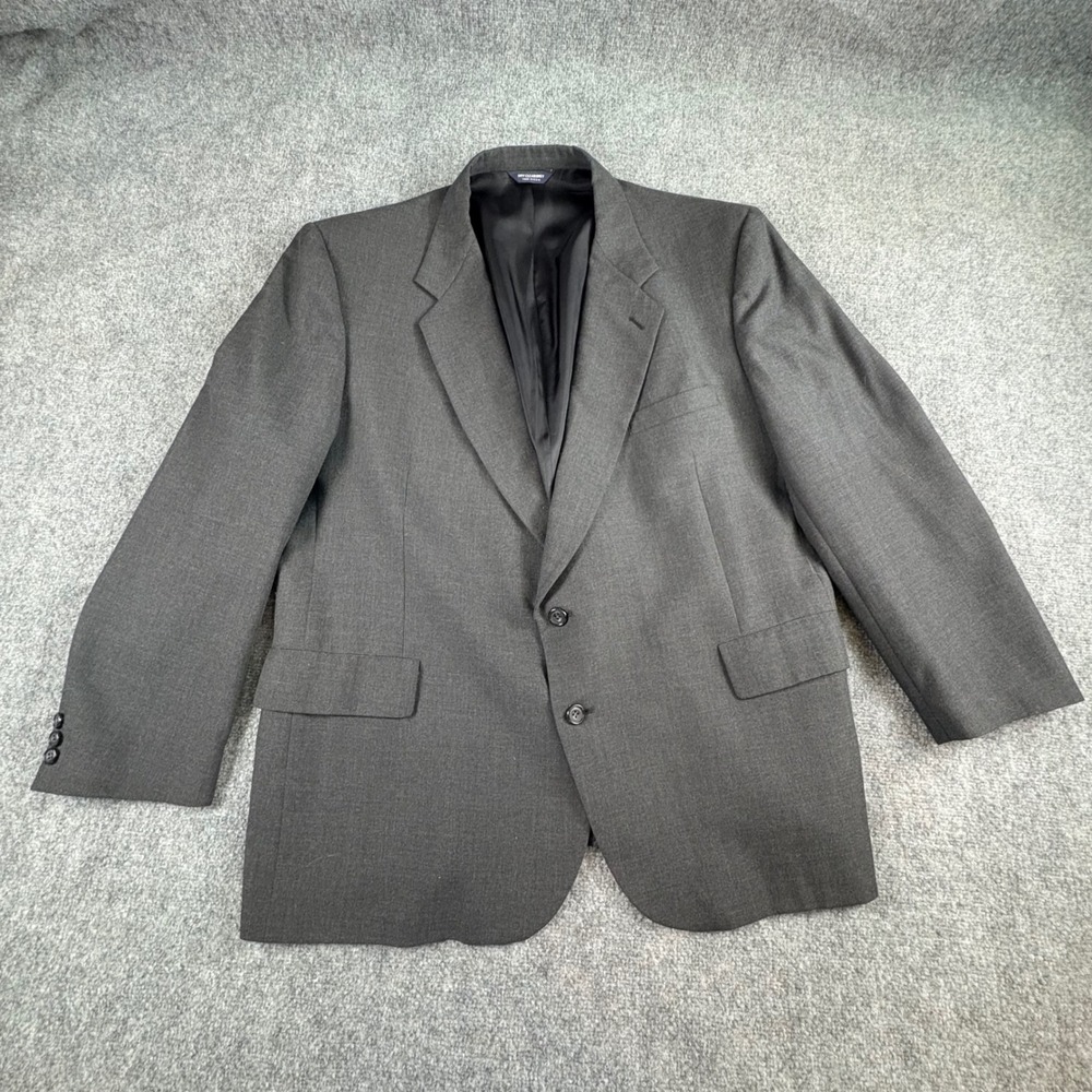 Vintage 80s Kuppenheimer Blazer Mens 52R Grey Union Made USA Classic Ivy Preppy